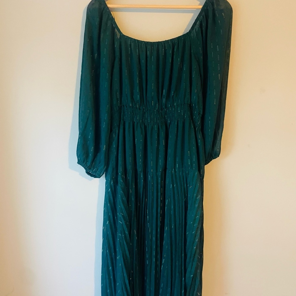 Skies Are Blue Emerald Long Sleeve Dress - Picture 7 of 9